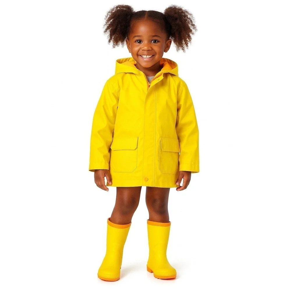 WBuffalo Little Girls' Yellow‎ Rain Boots Waterproof Rubber Size 3 New With Tags